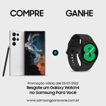 [C Ouro + Magalupay] Smartphone Samsung Galaxy S22 Ultra + resgate Galaxy Watch Active 4