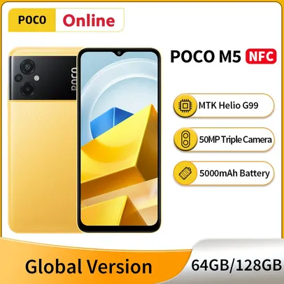 Smartphone Global Version POCO M5 64GB M 5 MTK Helio G99 NFC 50MP AI Triple C