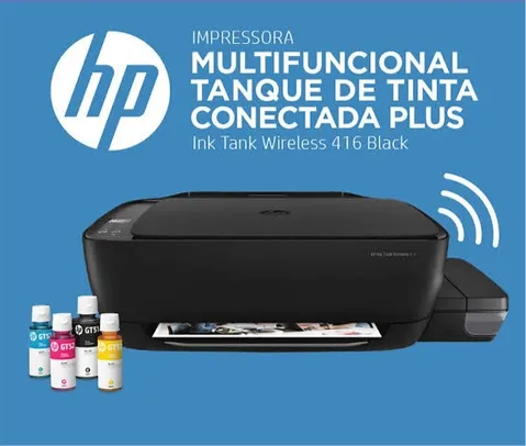 Impressora Multifuncional HP Ink Tank 416 sem fio - Com Scanner e Impressão colorida 