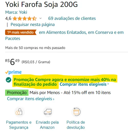 Imagem na descrição da promoção