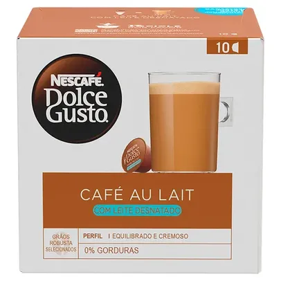 [ REGIONAL | Leve 4 Pague 2 - R$ 9 CADA CAIXA com 10 Cápsulas ] Café Dolce Gusto Au Lait Com Leite Desnatado Com 10 Cápsulas 100g