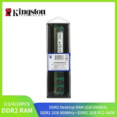 [Imposto incluso/ Moedas] Kingston Desktop DDR2 RAM Memoria 2GB 800MHz Modelo de memória de desktop PC2-6400