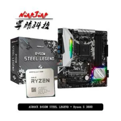 Kit Ryzen 5 3600 + Placa Mãe Asrock b450m Steel Legend | R$1691