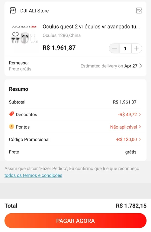 Imagem na descrição da promoção