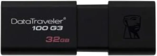 Pendrive Datatraveler 100G3 32Gb, Kingston, Pendrives, Preto R$36