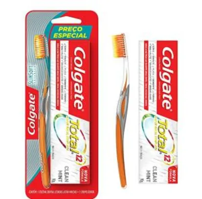 Escova Dental Colgate Slim Soft Advanced + Creme Dental Colgate Total 12( recorrência) | R$8
