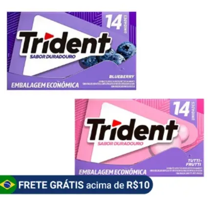 Kit com 3 ou 5 Unidades de Goma de Mascar Trident 25g - Escolha seu Sabor