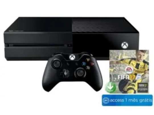[App Magazine Luiza] Xbox One 500GB Microsoft 1 Controle - Jogo Fifa 17 + 1 Mês de EA Access - R$1004