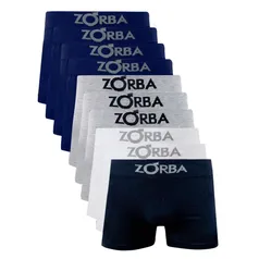 Kit 10 cuecas boxer zorba adulto em algodão