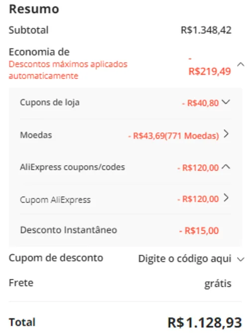 Imagem na descrição da promoção