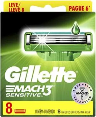 [PRIME] Carga Para Aparelho de Barbear Gillette Mach3 Sensitive Leve 8 Pague 6