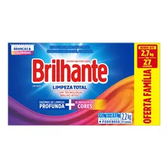 Sabão em pó Brilhante Limpeza Total Roupas Brancas e Coloridas caixa 2.2 kg - R$ 11,69