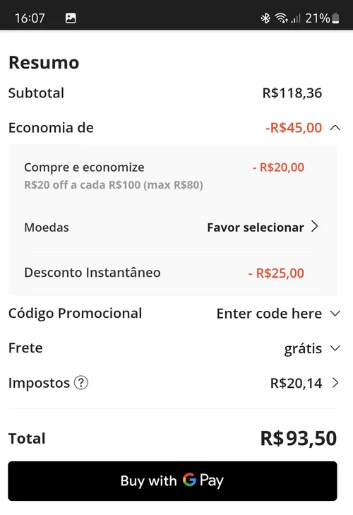 Imagem na descrição da promoção