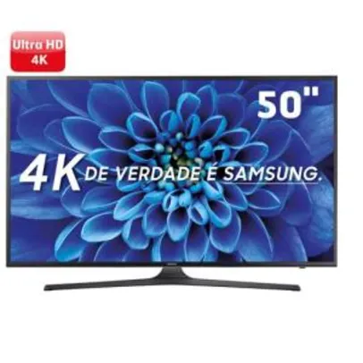 Smart TV LED 50" Ultra HD 4K Samsung 50KU6000 com HDR Premium, Quadcore, Upscaling, Wi-Fi, Entradas HDMI e USB - R$2550