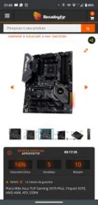 Placa Mãe Asus TUF Gaming X570-Plus, Chipset X570, AMD AM4, ATX, DDR4 - R$1269