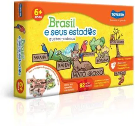 Brasil e Seus Estados Quebra Cabeça 82 Peças Toyster Brinquedos | R$29