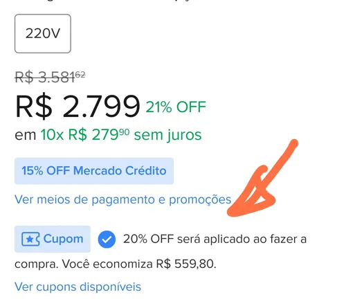 Imagem na descrição da promoção