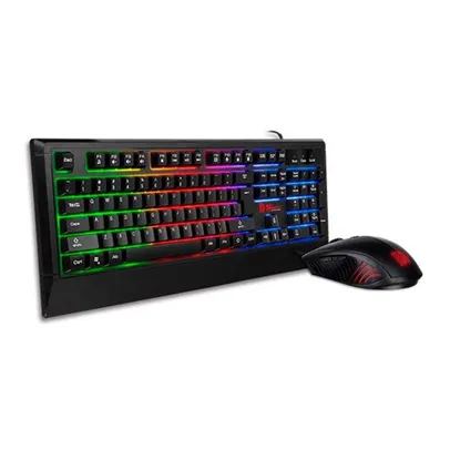 Teclado E Mouse Sem Fio Thermaltake Tt Esports Challenger Combo ,USB, Padrão US, Preto - Cm-chc-wlxxpl-pb