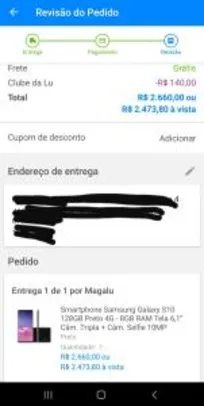 [Clube Da Lu] Smartphone Samsung Galaxy S10 128GB | R$2474