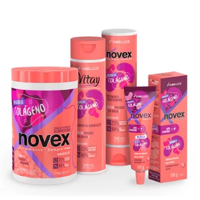 KIT NOVEX RECARGA INFUSÃO DE COLÁGENO - SHAMPOO, CONDICIONADOR, MÁSCARA DE TRATAMENTO 1KG E 