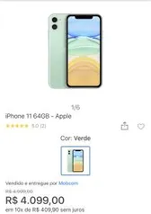 iPhone 11 Verde 64GB | R$4099