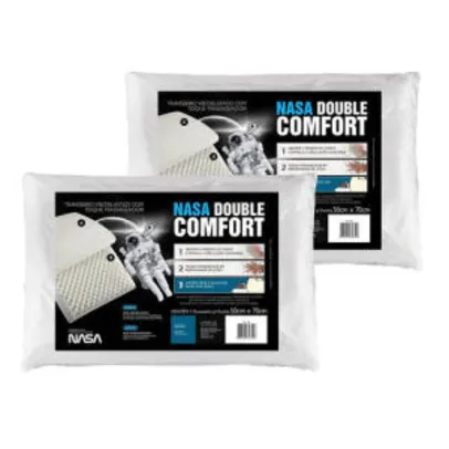 [R$30 no AME] Kit 2 Travesseiros Nasa Double Comfort 3 Ml4655 - Fibrasca | R$50