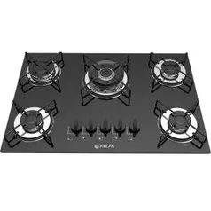 Cooktop Atlas 5 Bocas Agile Tripla Chama Preto Bivolt - R$389