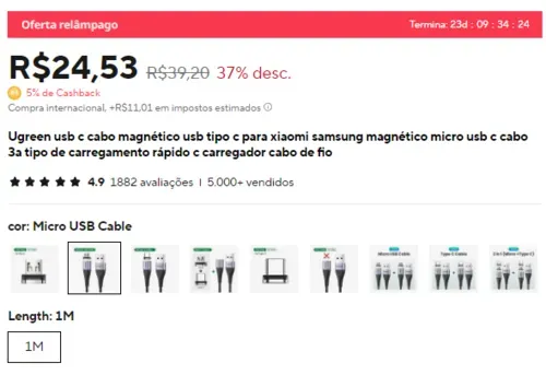 Imagem na descrição da promoção