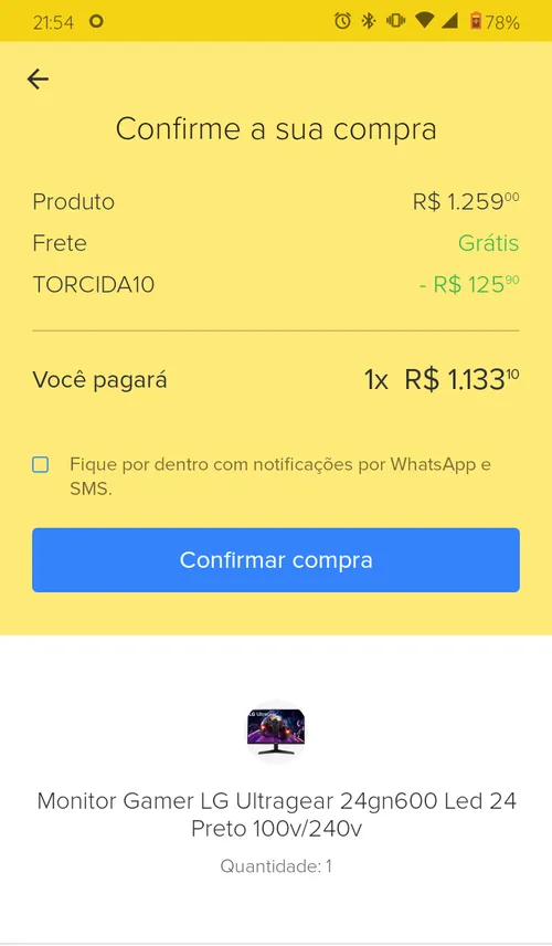 Imagem na descrição da promoção