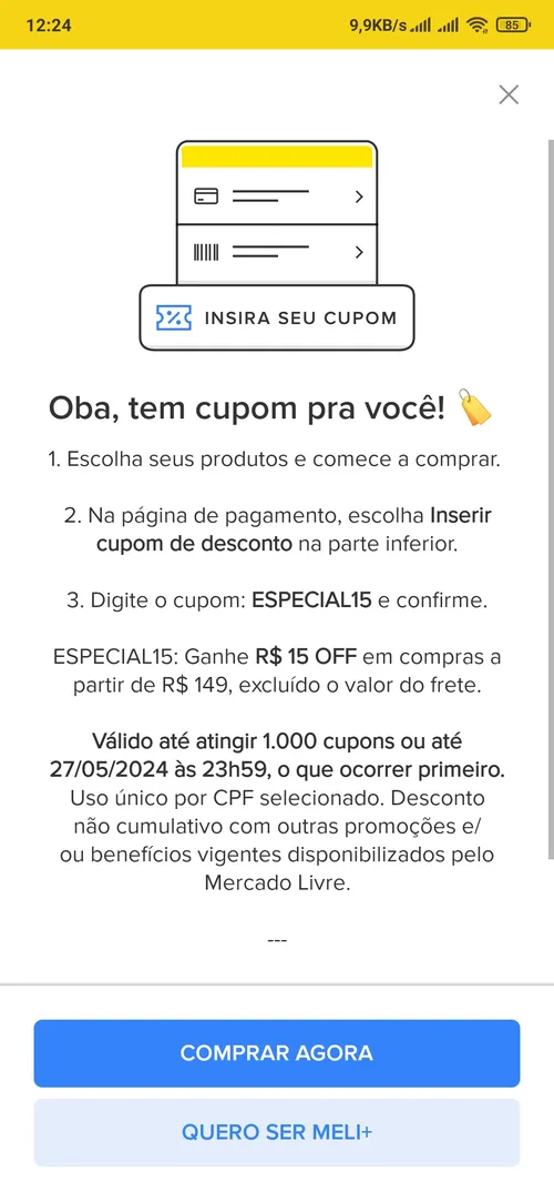 Imagem na descrição da promoção