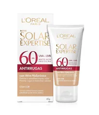 Protetor Solar Facial L'Oréal Paris Solar Expertise Antirrugas Com Cor FPS 60, 40g 40g