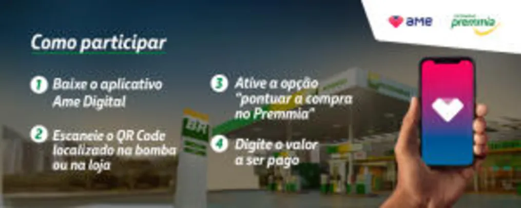 10% de cashback em Postos Petrobras pagando com AME