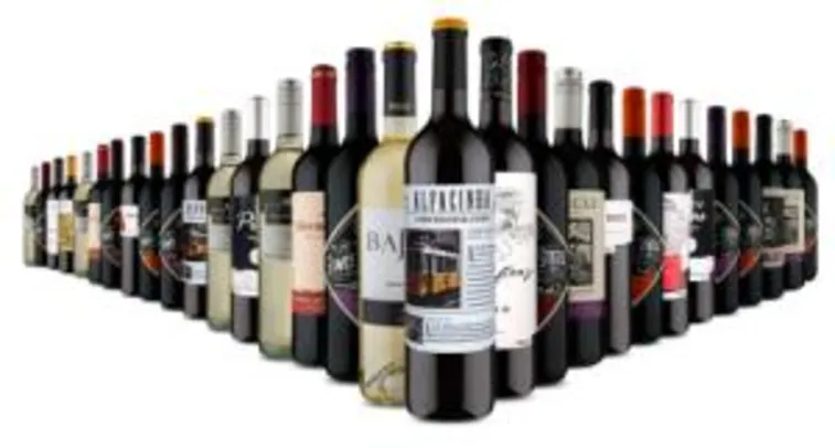 [Primeira compra] Kit de vinhos TOP 30 por 498 (30 Garrafas) na Vinho Fácil - R$398