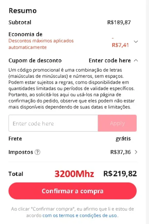 Imagem na descrição da promoção