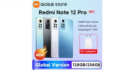  Xiaomi-Redmi Note 12 Pro, Versão Global, Snapdragon 732G, Carregamento 67W, Câmera 108