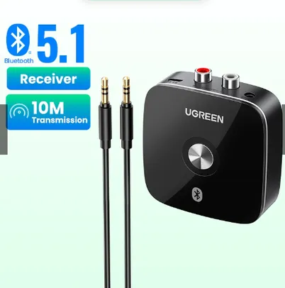 Receptor RCA UGREEN Bluetooth 5.1 aptX 5.0 HD 3.5mm Jack Aux Adaptador Sem Fio Música Para TV Carro 