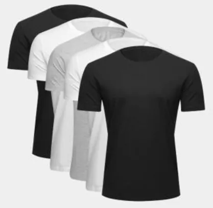 Kit 5 camisas básicas masculino