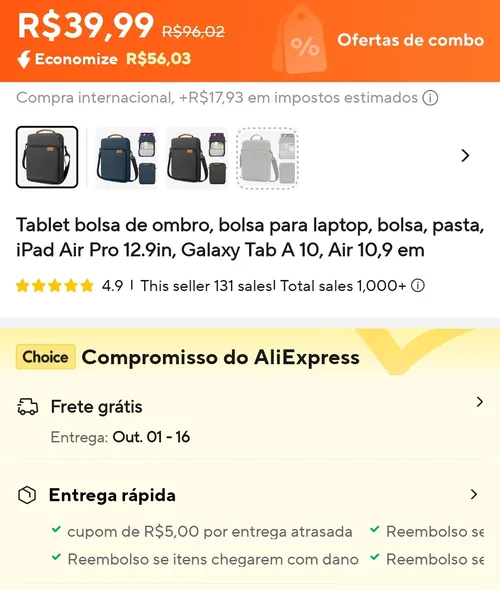 Imagem na descrição da promoção