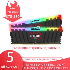 Memoria RAM Gloway RGB 2x8GB 3200mhz R$373