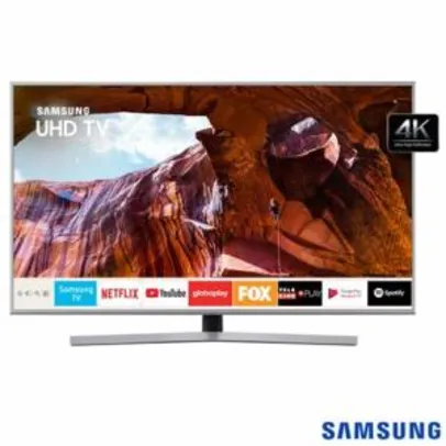 Smart TV 4K Samsung LED UHD 55” com Design Premium, Visual Livre de Cabos, Controle Remoto e Wi-Fi - UN55RU7450GXZD