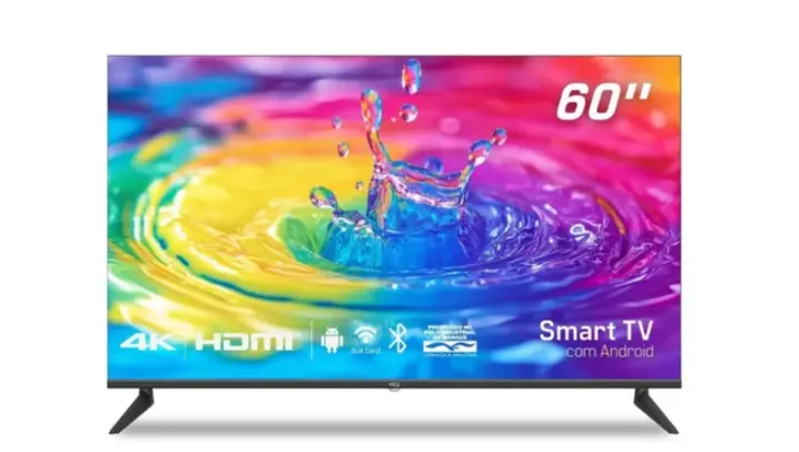 Smart TV HQ 60" UHD 4K, HDR Android 11, Design Slim, Processador Quad Core, Espelhamento de tela - HQSTV60NK