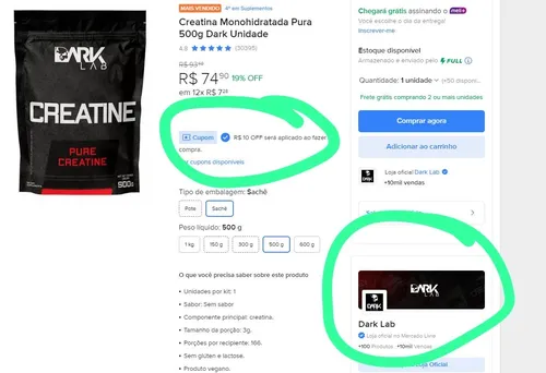 Imagem na descrição da promoção