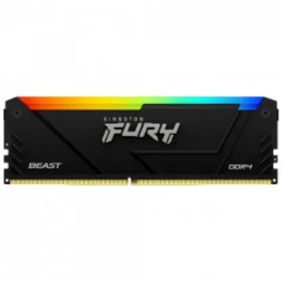 Memória DDR4 Kingston Fury Beast, RGB, 8GB, 3200Mhz, Black, KF432C16BB2A/8