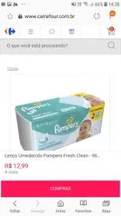 Lenço Umedecido Pampers Fresh Clean - 96 unidades - R$13