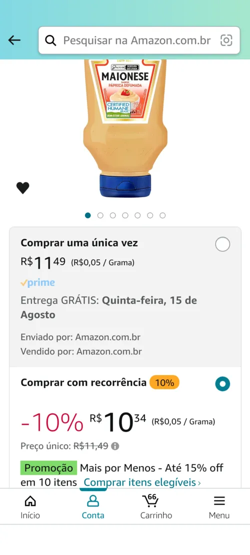 Imagem na descrição da promoção