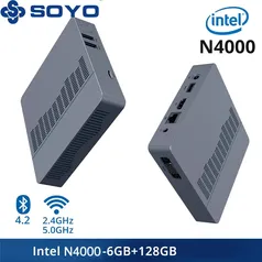 [IMPOSTO INCLUSO/MOEDAS] Mini PC Soyo M2 Air - Celeron N4000 - 6Gb RAM LPDDR4 - 128Gb - Windows 11 Pro