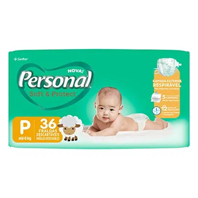 Fralda Descartável Soft and Protect Jumbo, Personal, Pequena, 36 unidades | R$17