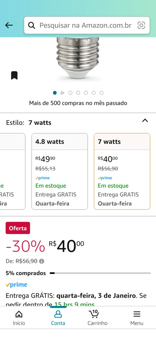 Imagem na descrição da promoção