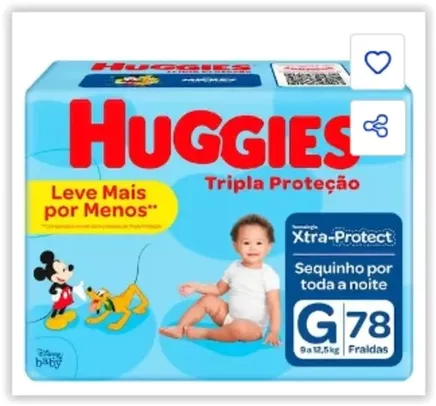 Fralda Huggies Tripla Proteção G - 78 Unidades