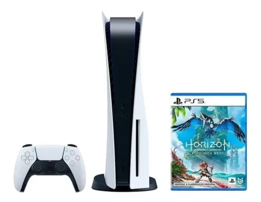 Sony PlayStation 5 825GB Horizon Forbidden West Bundle cor  branco e preto